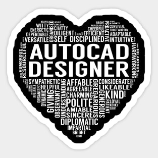 Autocad Designer Heart Sticker